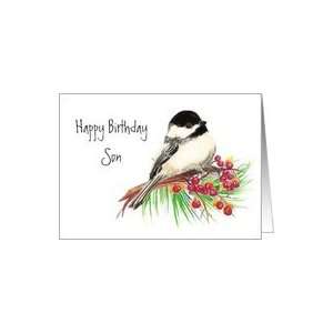  Son Birthday Winter Chickadee Card Toys & Games