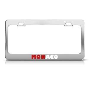  Monaco Flag Country Metal license plate frame Tag Holder 