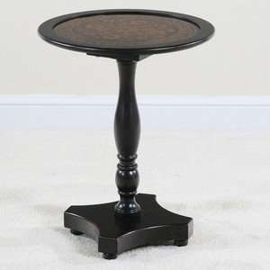  Ultimate Accents Myriad Black Glass Top End Table