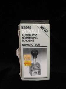 BATES ROYALL MODEL RNM6 7 NUMBERING MACHINE 4 FUNCTION  