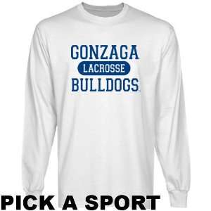  Gonzaga Bulldogs White Custom Sport Long Sleeve T shirt 