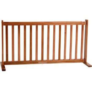  20 All Wood Large Free Standing Pet Gate in Medium Cherry 