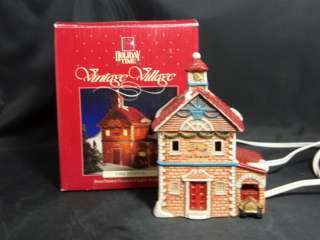 Holiday Time Vintage Village Fire Station Figurine  