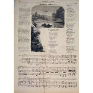   Music Score Sheet Madame Fontaine Song Old Print 1859