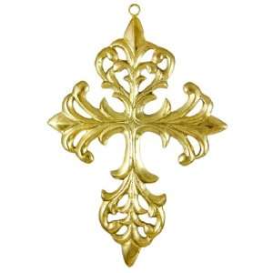    Ornate Brass Filigree Christian Cross Wall Hanging