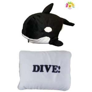   Soft Plush Stuffed Animal Pillow   Orca Whale Dive