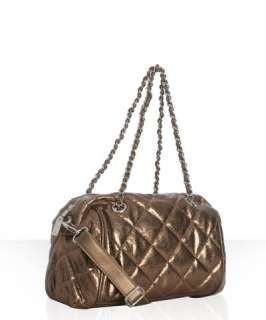 BCBGeneration bronze quilted faux leather Roxy satchel
