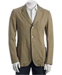 Gucci brown cotton twill 3 button blazer  