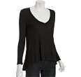 wyatt black slub v neck fishtail hem boyfriend t shirt