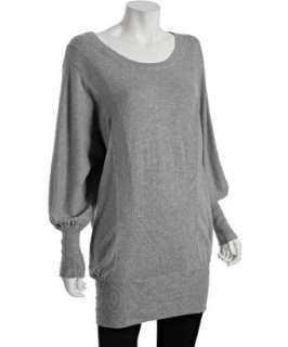 French Connection heather grey cotton T Lauren tunic sweater 