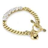 Juicy Couture Country Club Chic Silver Tennis Bracelet With Padlock 