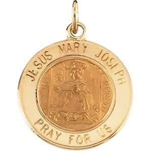  14k Gold Jesus, Mary And Joseph Medal Jewelry