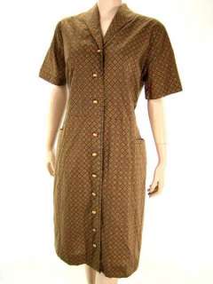 VTG 50s MODE O DAY Mini Print Cotton Shirtwaist Lucy Day Dress Never 