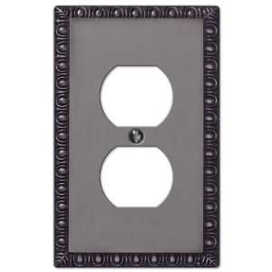  Egg and Dart Antique Pewter   1 Duplex Outlet Wallplate 