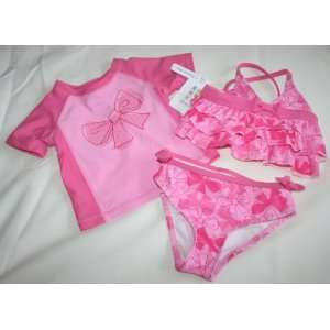   Piece Swimsuit   Size 18 Months   Bikini/Cover up Tee   Pink/Ribbons