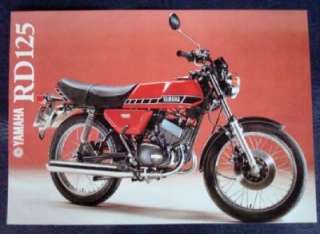 YAMAHA RD 125 MOTORCYCLE SALES BROCHURE 1978.  