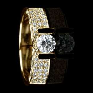   CARAT REAL DIAMOND ENGAGEMENT RING 18K YELLOW GOLD Jewelry