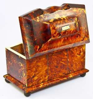   Victorian Faux Tortoise Shell Tea Caddy, Exceptionally Beautiful