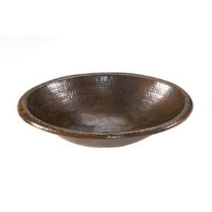  Small Oval Self Rimming Hammered Copper Bathroom Sink in 