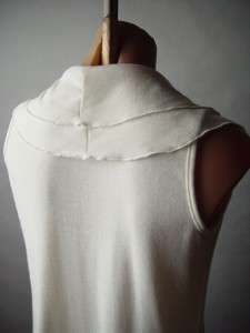 ROMANTIC Ivory Cascade Waterfall Ruffle Collar Open Front Sweater Knit 