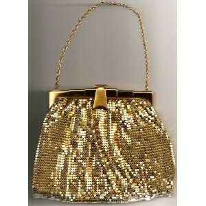   Vintage Whiting & Davis Metal Mesh Gold Purse Handbag 