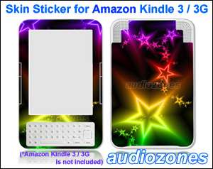 Vinyl Skin Sticker Art Decal Sparkling Star for  Kindle 3 Wi Fi 