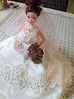BIG LACE Wedding doll ALBURN updo LACE BRIDE barbie wedding gown OOAK 