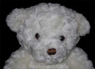 GUND Plush WHITE Holiday TEDDY BEAR Minky Swirl Fur 41600 Stuffed 
