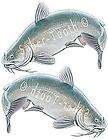 blue catfish 2 fish decals sticker s 6 x 4