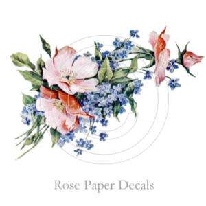 Shabby Vintage Style Pink Wild Rose Spray Chic 10 Decal  