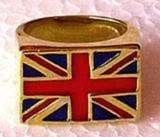 Polished BRONZE Union Jack Flag Ring PUNK ROCK  