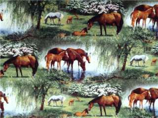 New Horse Fabric BTY Wild Horses Wild Wings Willowbrook Animal Horses 