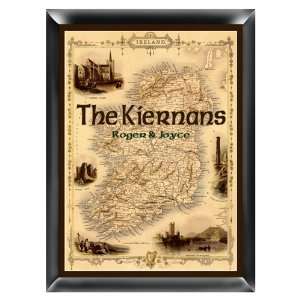 Personalized Map of Ireland Family Sign 