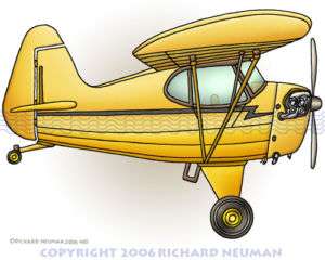 485 Airplane Piper Cub Print Kids Wall Decor Aircraft  