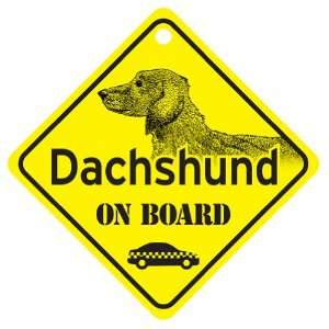  Long Hair Dachshund On Board Dog Sign Gift