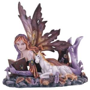  Purple Fairy With Unicorn Collectible Figurine Decoration 