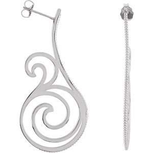  Precious Metal Fash Earrings With Backs in Sterling Silver 