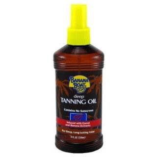 Banana Boat Deep Tanning Oil, SPF 0, 8 Ounce Spray Bottles (Pack of 3)