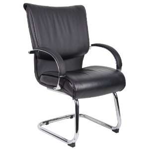  BOSS MID BACK BLACK LEATHERPLUS GUEST CHAIR   Delivered 