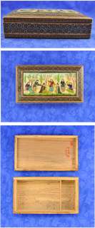 Lovely Vintage Persian Inlaid Wood Lidded Dresser Box  