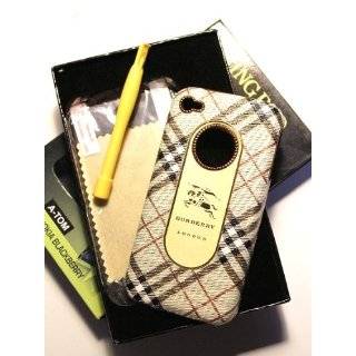   Pattern Faux Leather for iPhone 4 Hard Back Case Cover Beige Plaid