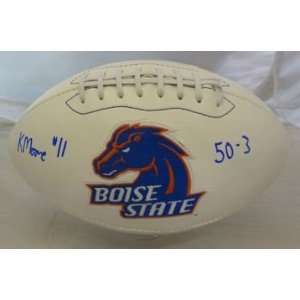 Kellen Moore Autographed/Hand Signed Boise State Broncos White Panel 