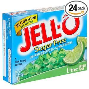 Kraft Jell O Sugar Free Gelatin Dessert, Lime, 0.6 Ounce Boxes (Pack 