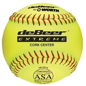  Debeer 12 ASA Yellow Extreme Leather Softballs YELLOW 