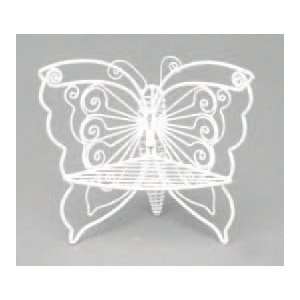  Dollhouse Miniature White Wire Butterfly Corner Chair 