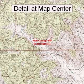   Topographic Quadrangle Map   Fish Springs SW, Utah (Folded/Waterproof