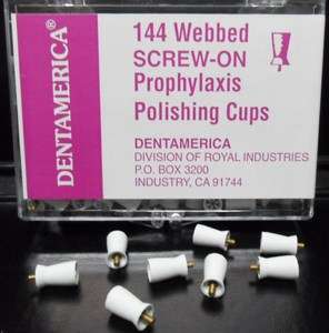 Dentamerica Prophy cups screw on polishing cups 144pc  