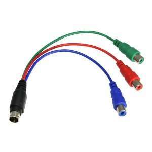  Wired Up 7 Pin S Video to RGB 20cm Component Cable   Black 