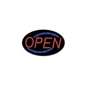    Red/Blue Oval Led Open Sign  21W X 13H