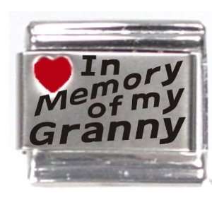  In Memory Of My Granny Red Heart Laser Italian Charm 